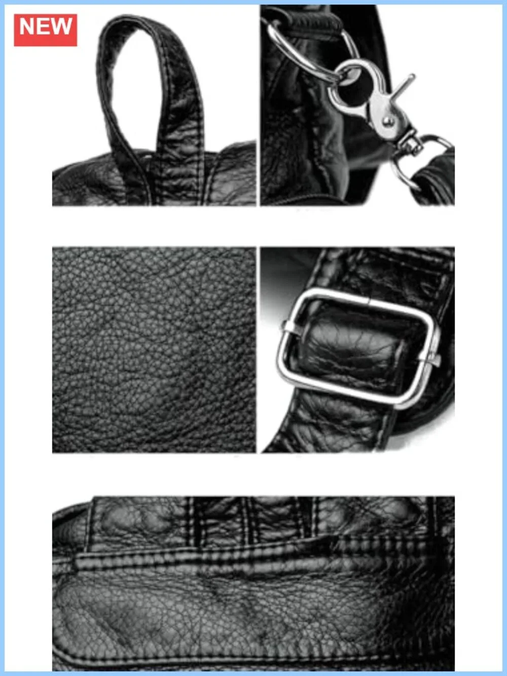 Vegan PU Leather Studded Backpack Purse with Knotted Zippers - Travel Daypack